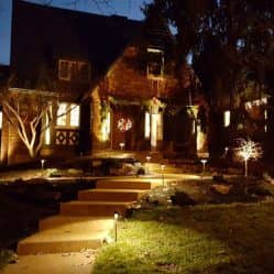 outdoor lighting illuminating house