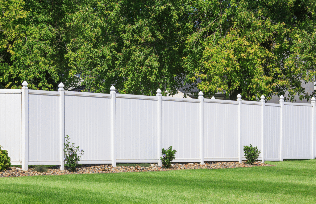 privacy fence and trees